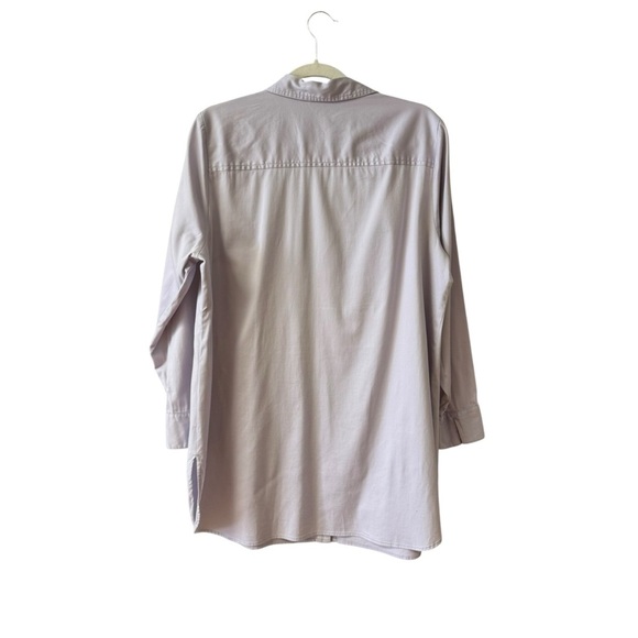 Chico's Button Up Long Line Tunic Blouse Top Size Lg (2) Lilac Purple Office - Picture 3 of 10